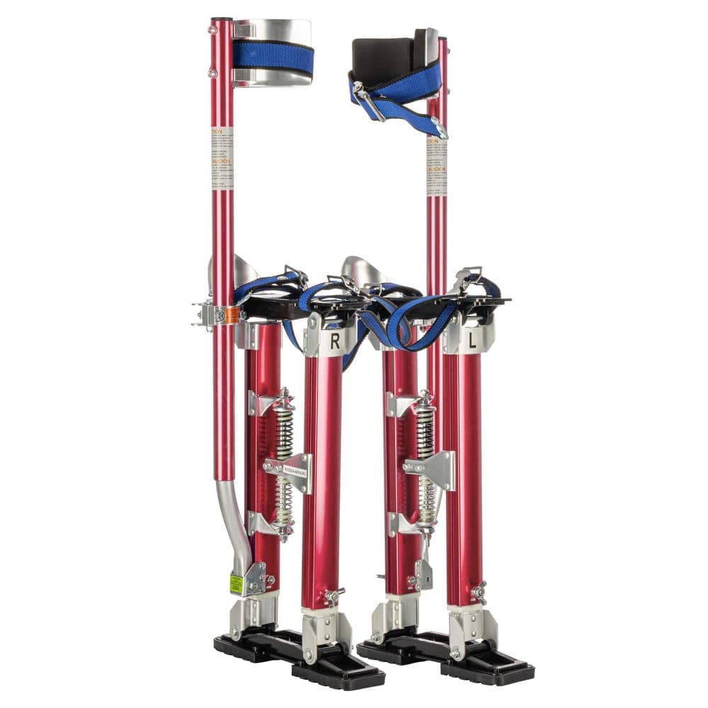 Unbranded 18 in. to 30 in. Adjustable Height Red Drywall, Painting, Work Stilts