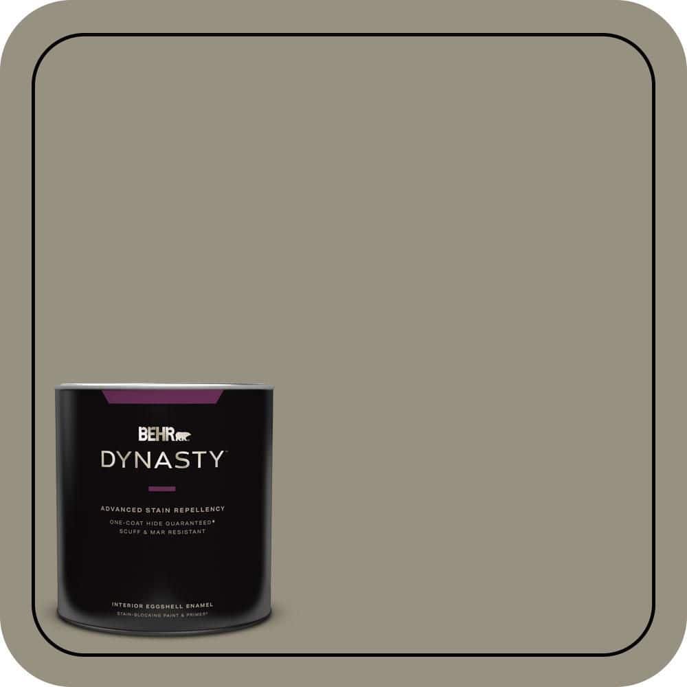 BEHR DYNASTY 1 qt. #N320-5 Gray Squirrel One-Coat Hide Eggshell Enamel Interior Stain-Blocking Paint and Primer