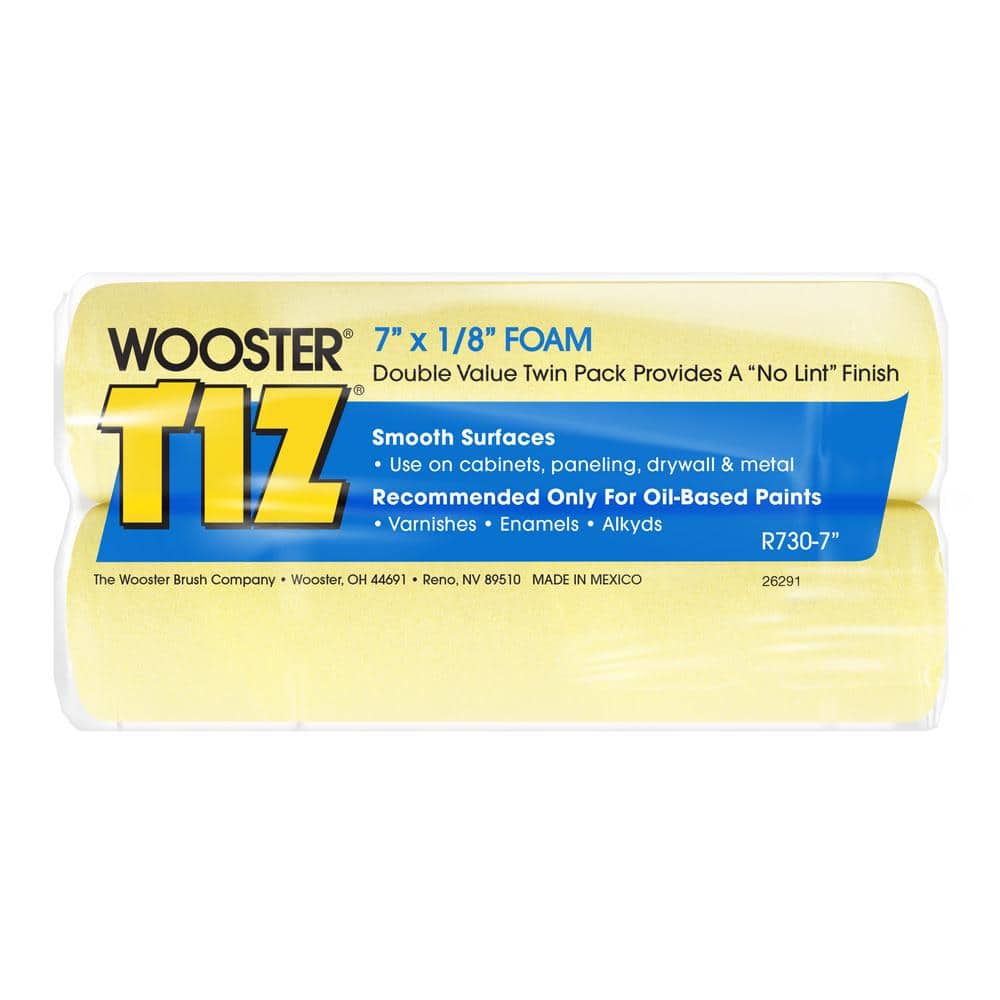 Wooster 7 in. x 1/8 in. Tiz Foam Roller Cover (2-Pack) (1)