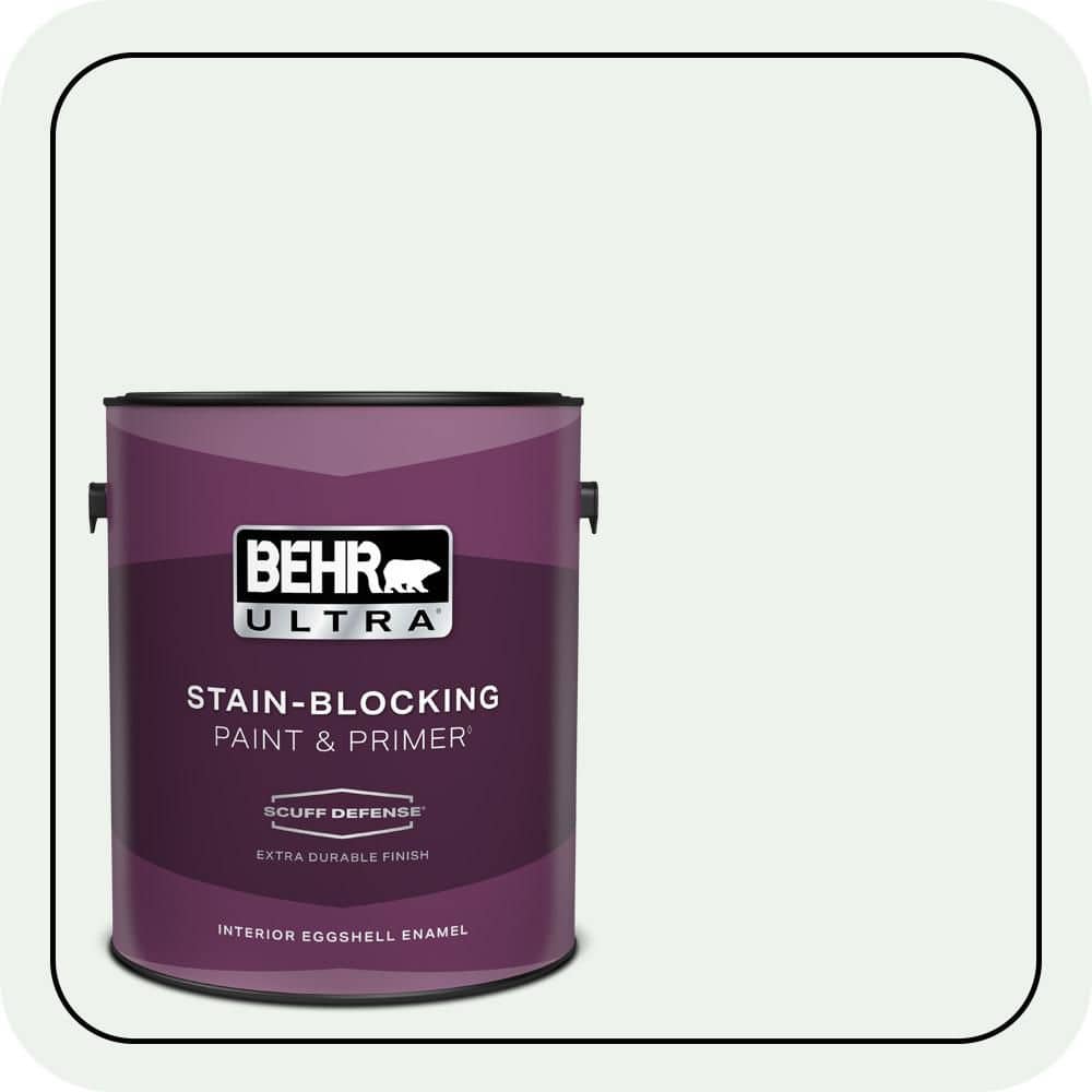 BEHR ULTRA 1 gal. #W-D-500 Cascade White Extra Durable Eggshell Enamel Interior Paint & Primer
