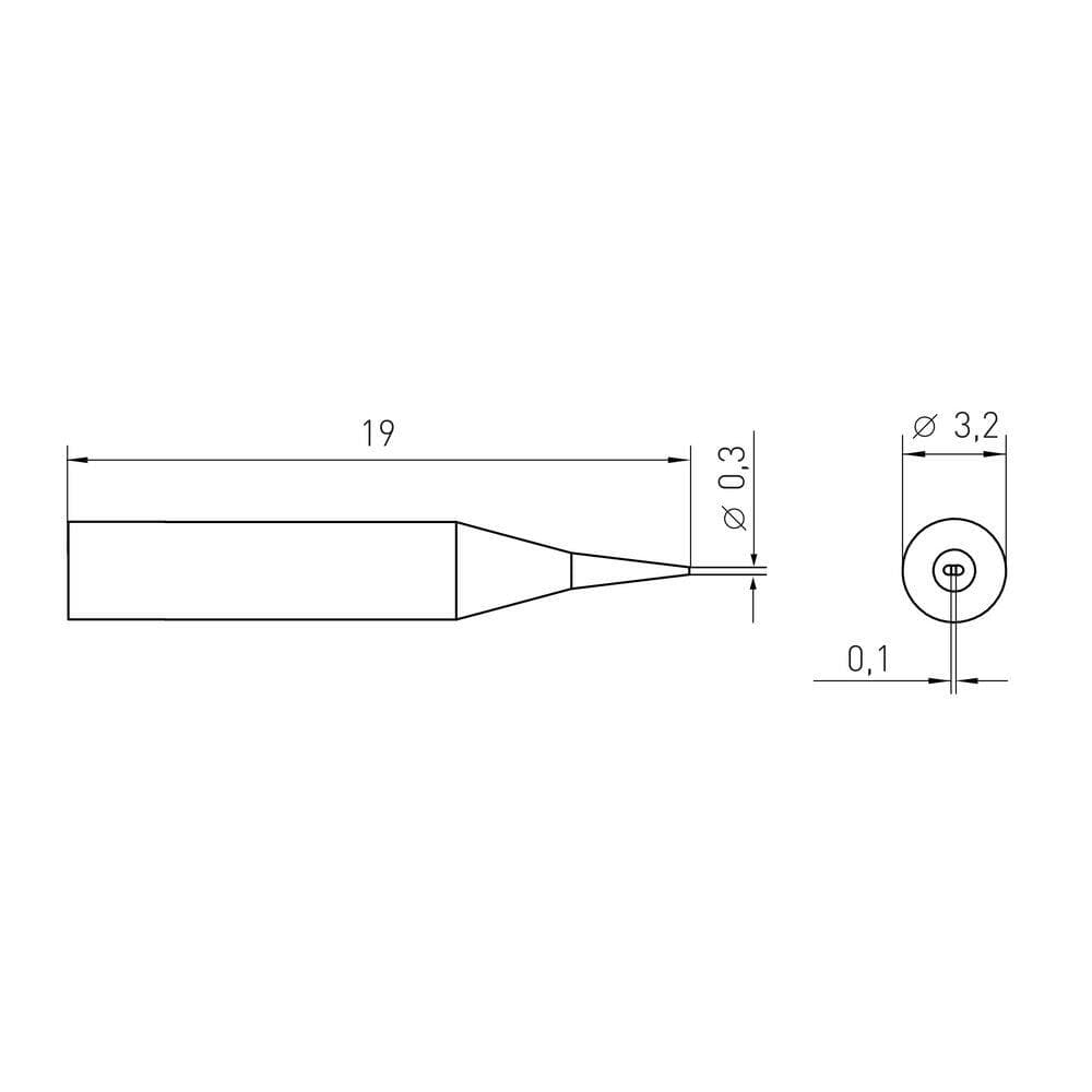 Weller RT Micro Active Soldering Tip, Chisel, 0.3 mm x 0.1 mm (2)