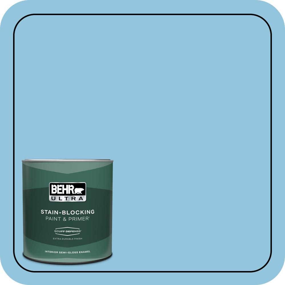 BEHR ULTRA 1 qt. #550D-4 Caribbean Coast Extra Durable Semi-Gloss Enamel Interior Paint & Primer