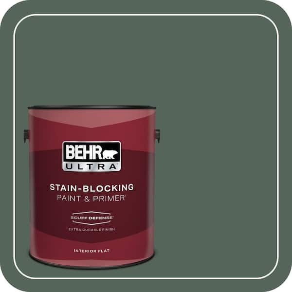 BEHR ULTRA 1 gal. #460F-6 Medieval Forest Extra Durable Flat Interior Paint & Primer (2)