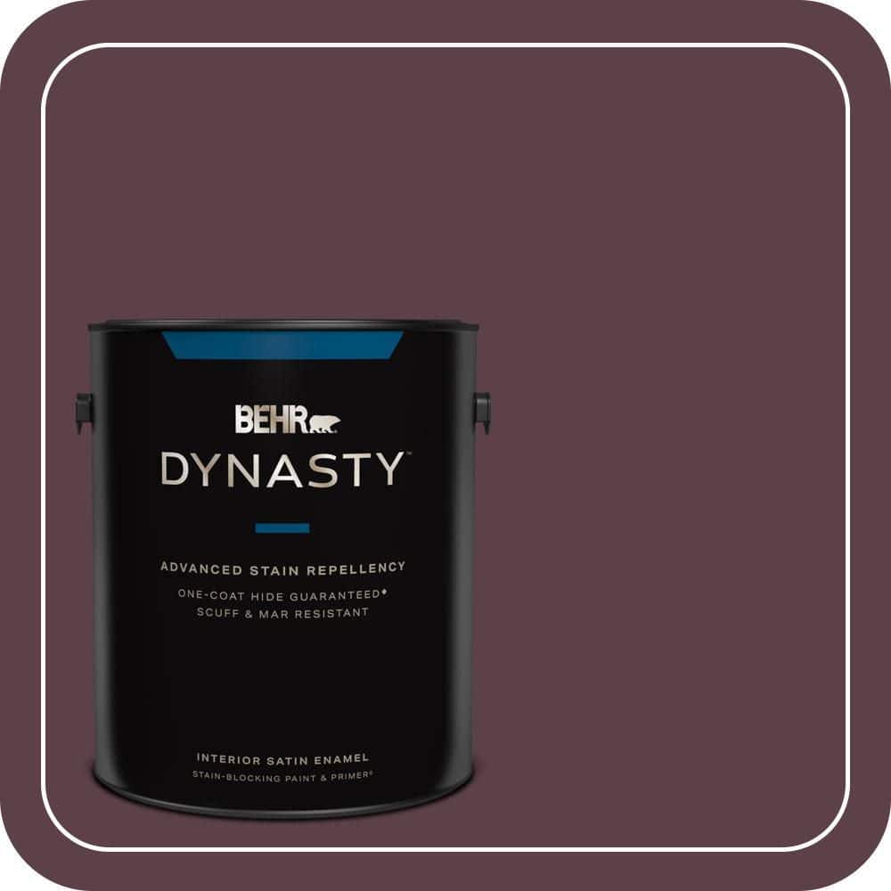 BEHR DYNASTY 1 gal. #QE-63 Napa Wine Satin Enamel Interior Stain-Blocking Paint & Primer