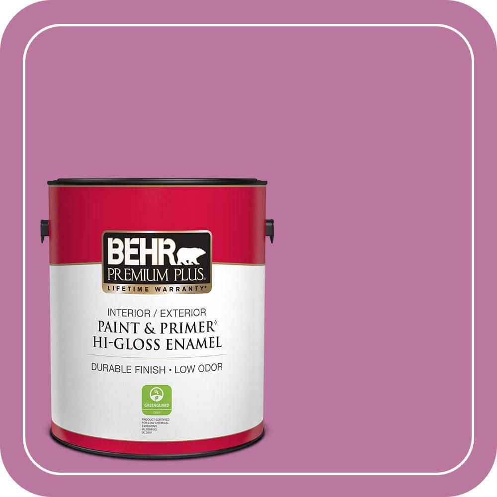 BEHR PREMIUM PLUS 1 gal. #690B-5 Valentine Heart Hi-Gloss Enamel Interior/Exterior Paint & Primer