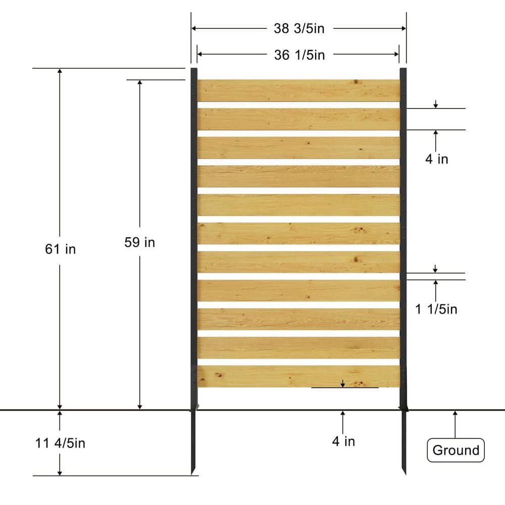 maocao hoom 72.8"H x 38.5"W Outdoor Privacy Walls for Pool Equipment Enclosure, Trash Can Enclosures, Air Conditioner Fence, 1 Panel (2)