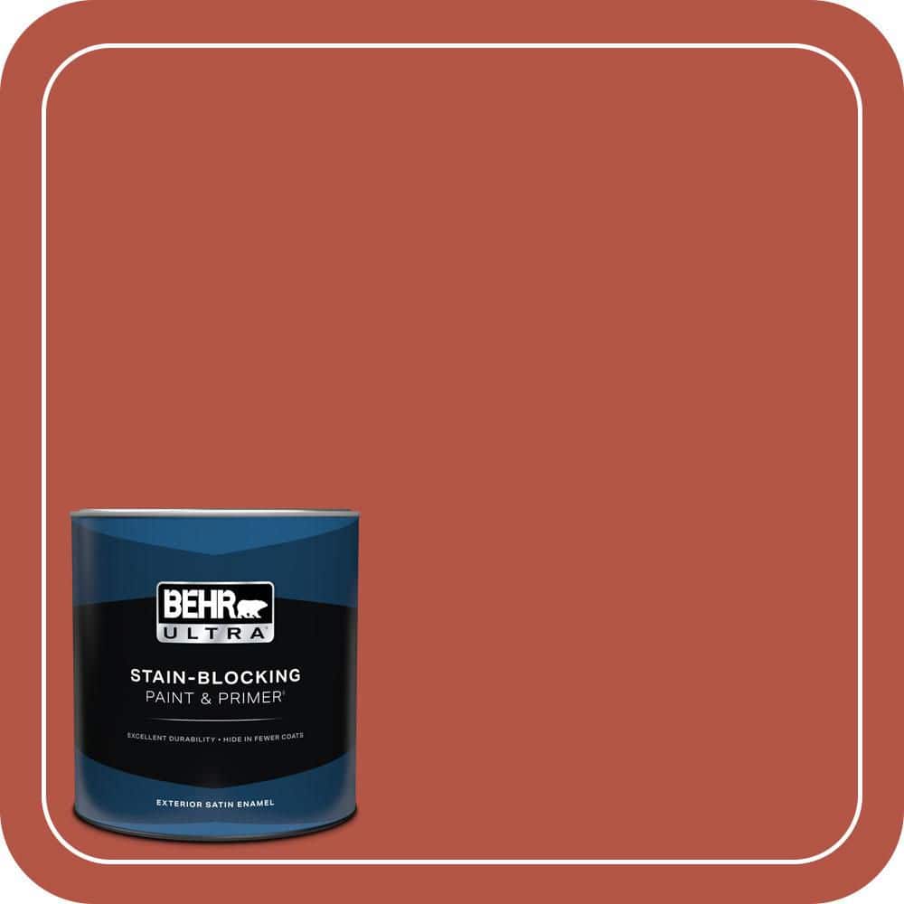 BEHR ULTRA 1 qt. #T17-18 Hot and Spicy Satin Enamel Exterior Paint & Primer