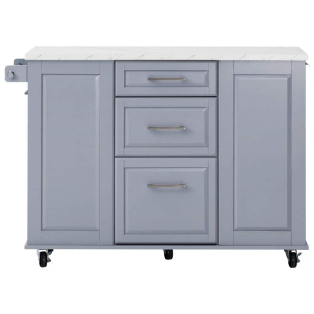 Unbranded 50.7 in. W x 26.4 in. D x 35.4 in. H Bathroom Gray Linen Cabinet