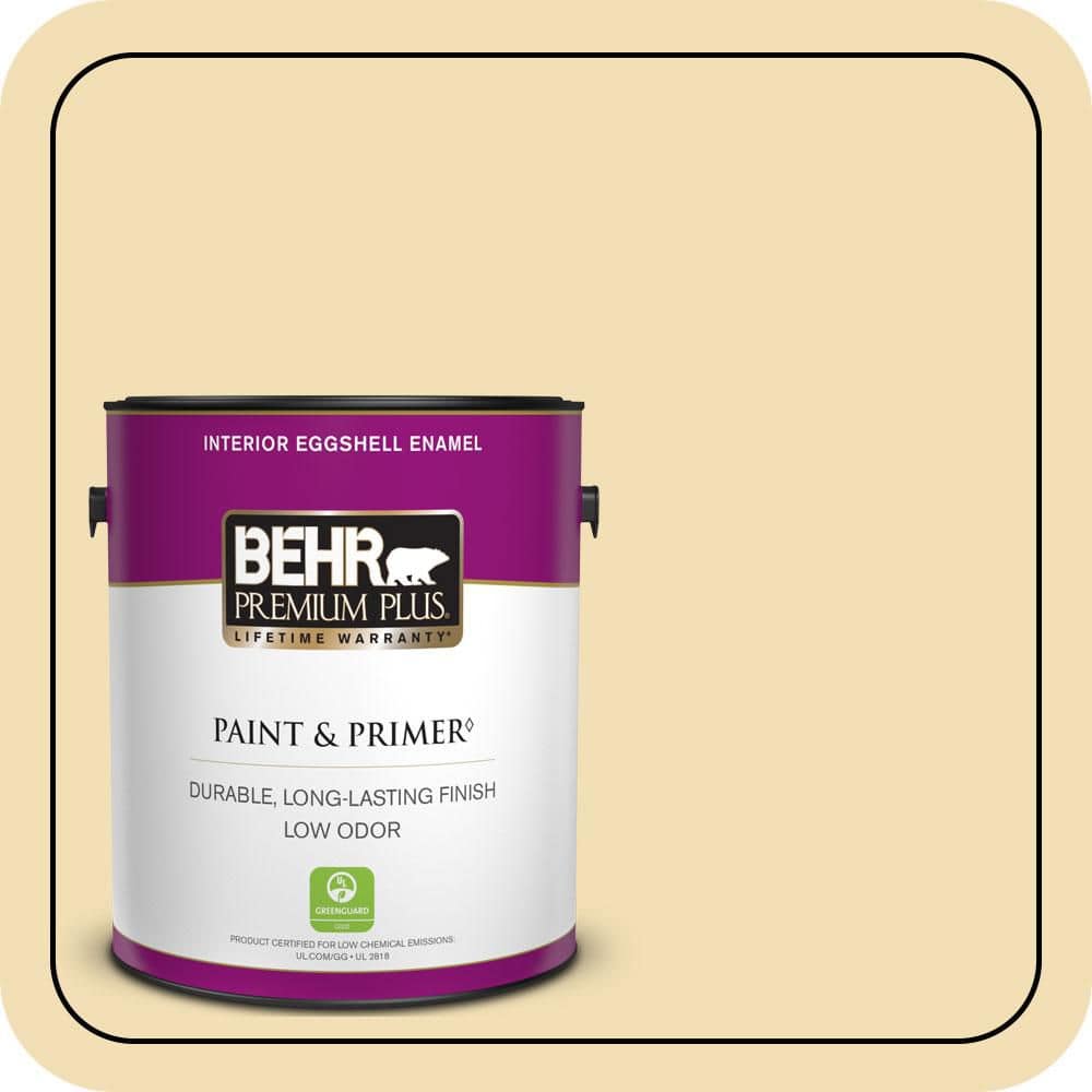 BEHR PREMIUM PLUS 1 gal. #PPU6-12 Calla Eggshell Enamel Low Odor Interior Paint & Primer