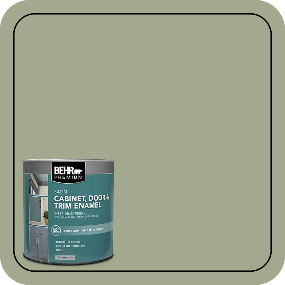 BEHR PREMIUM 1 qt. #420F-4 Sagey Satin Enamel Interior/Exterior Cabinet, Door & Trim Paint
