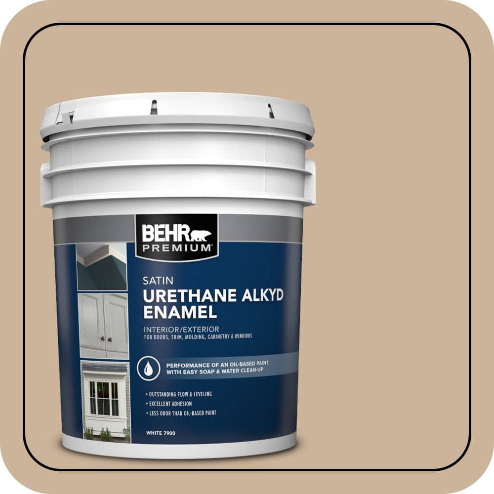 BEHR PREMIUM 5 gal. #T17-03 Sepia Filter Urethane Alkyd Satin Enamel Interior/Exterior Paint