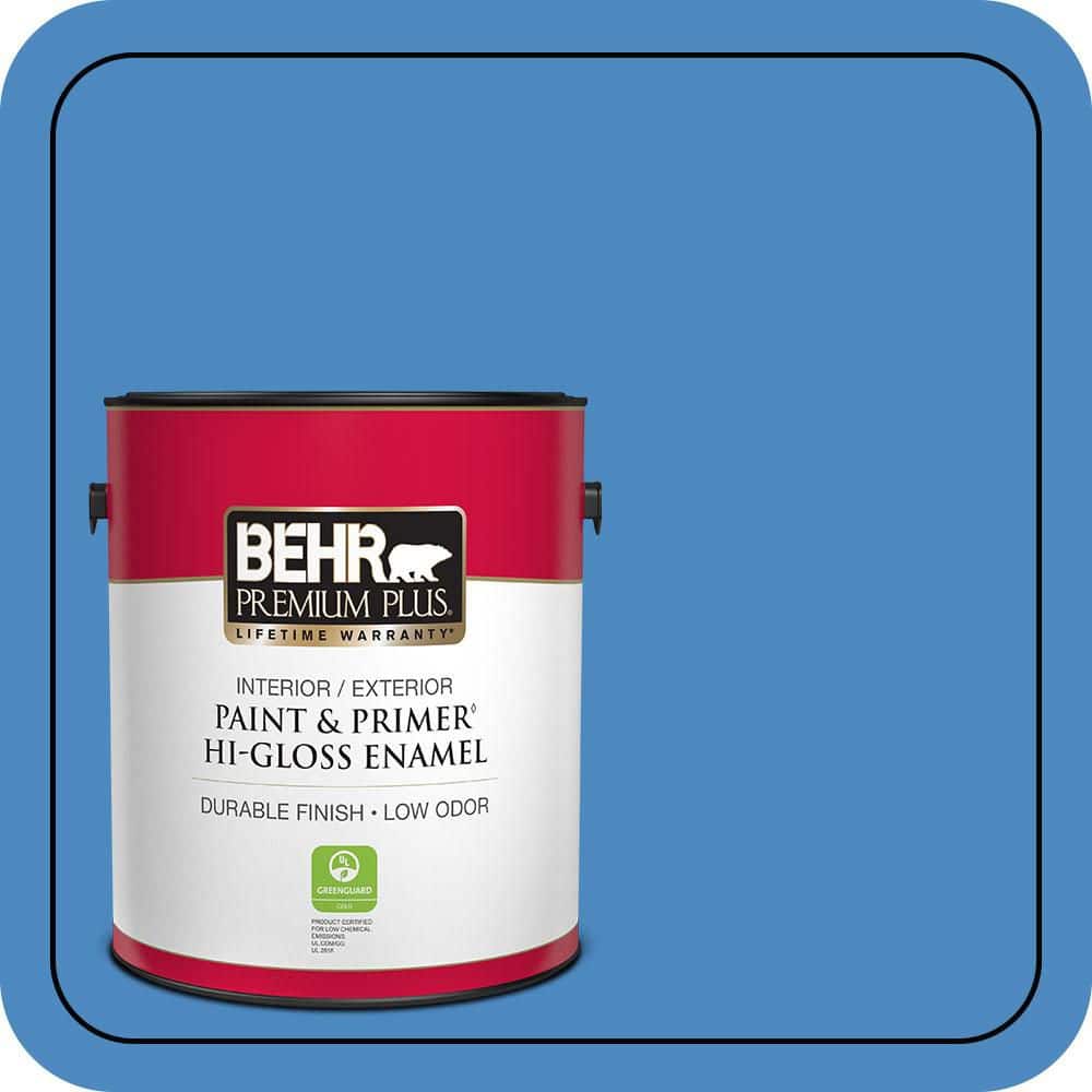 BEHR PREMIUM PLUS 1 gal. #P520-5 Boat House Hi-Gloss Enamel Interior/Exterior Paint & Primer