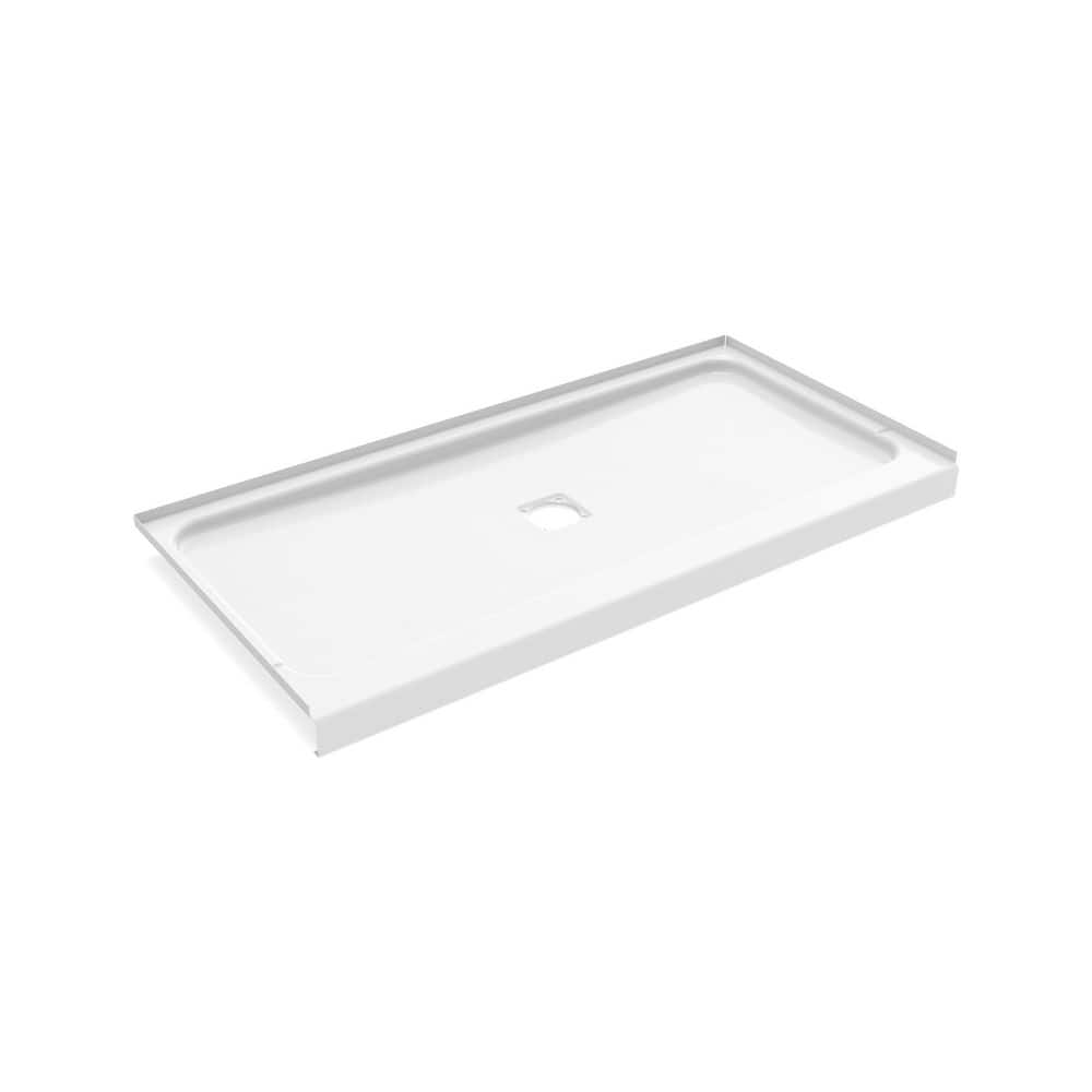 Bootz Industries Showercast 60 in. L 32 in. W Alcove Shower Pan Base with Square Chrome Drain (4)
