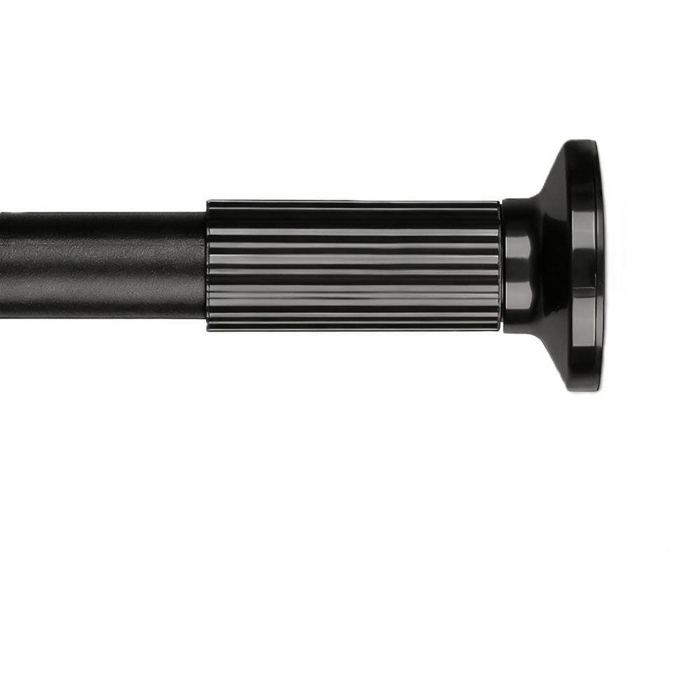 Numhew 51 in. to 165 in. Carbon Steel Adjustable Tension Shower Curtain Rod in Black, No Drilling, No Rust (2)