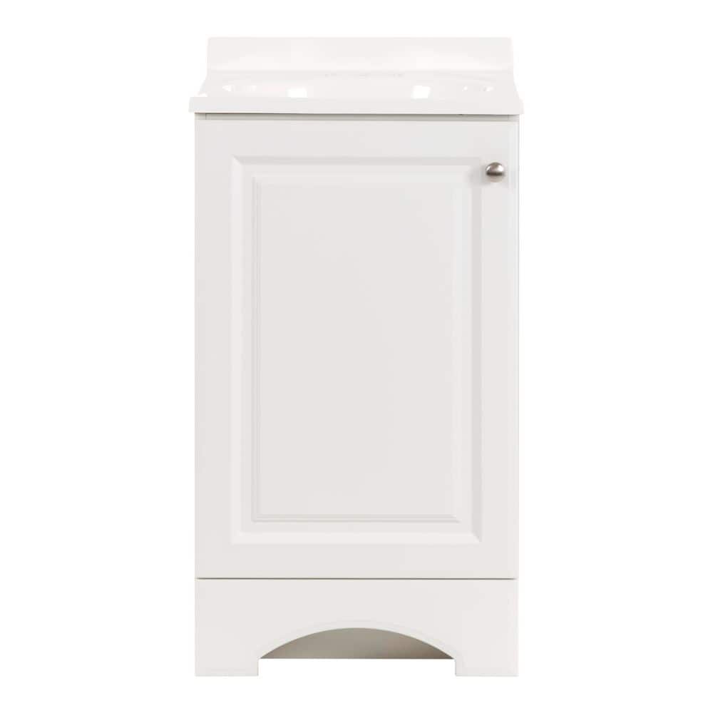 Glacier Bay 19 in. Single Sink White Freestanding Bath Vanity with White Cultured Marble Top (Assembled) (3)
