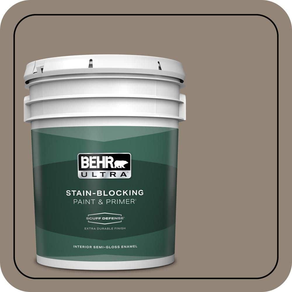 BEHR ULTRA 5 gal. #N220-5 Ottertail Extra Durable Semi-Gloss Enamel Interior Paint & Primer