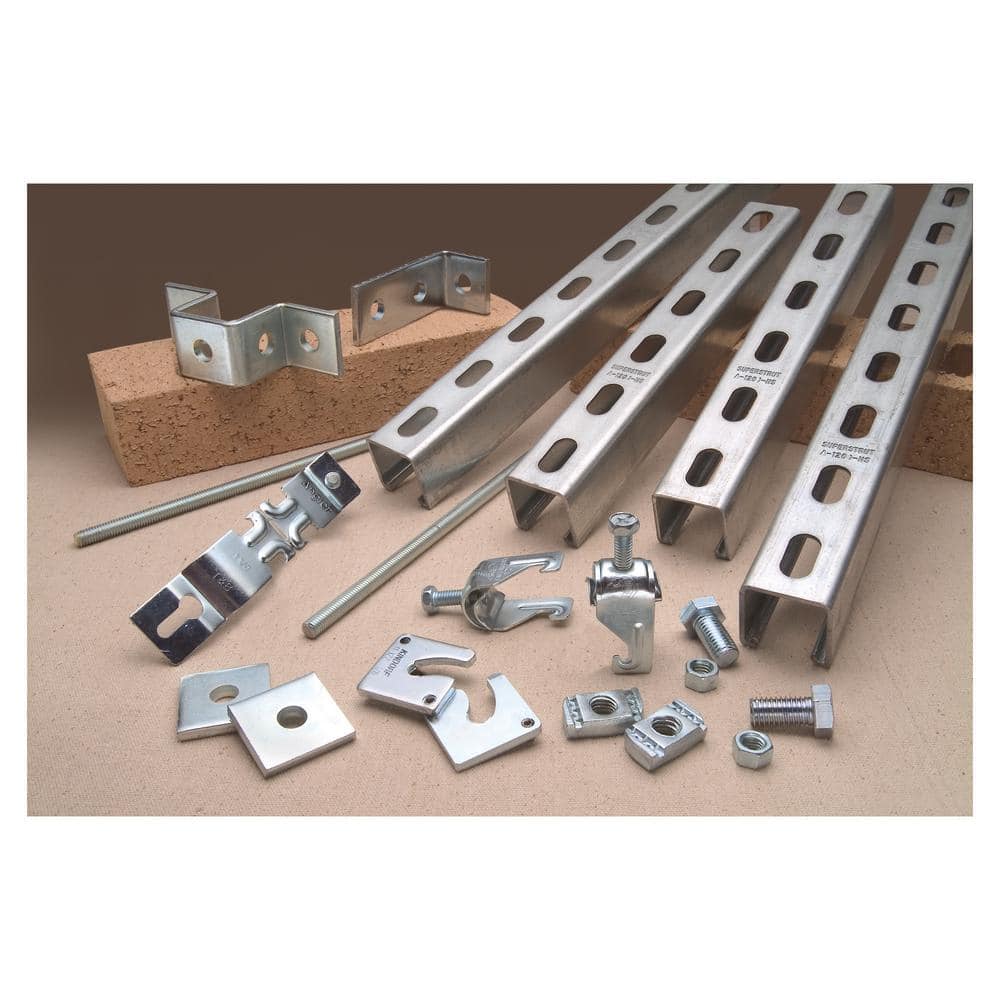 Superstrut 2 ft. 14-Gauge Half Slotted Metal Framing Strut Channel - Silver Galvanized - Strut Channel (ZB14HS2EG) (2)
