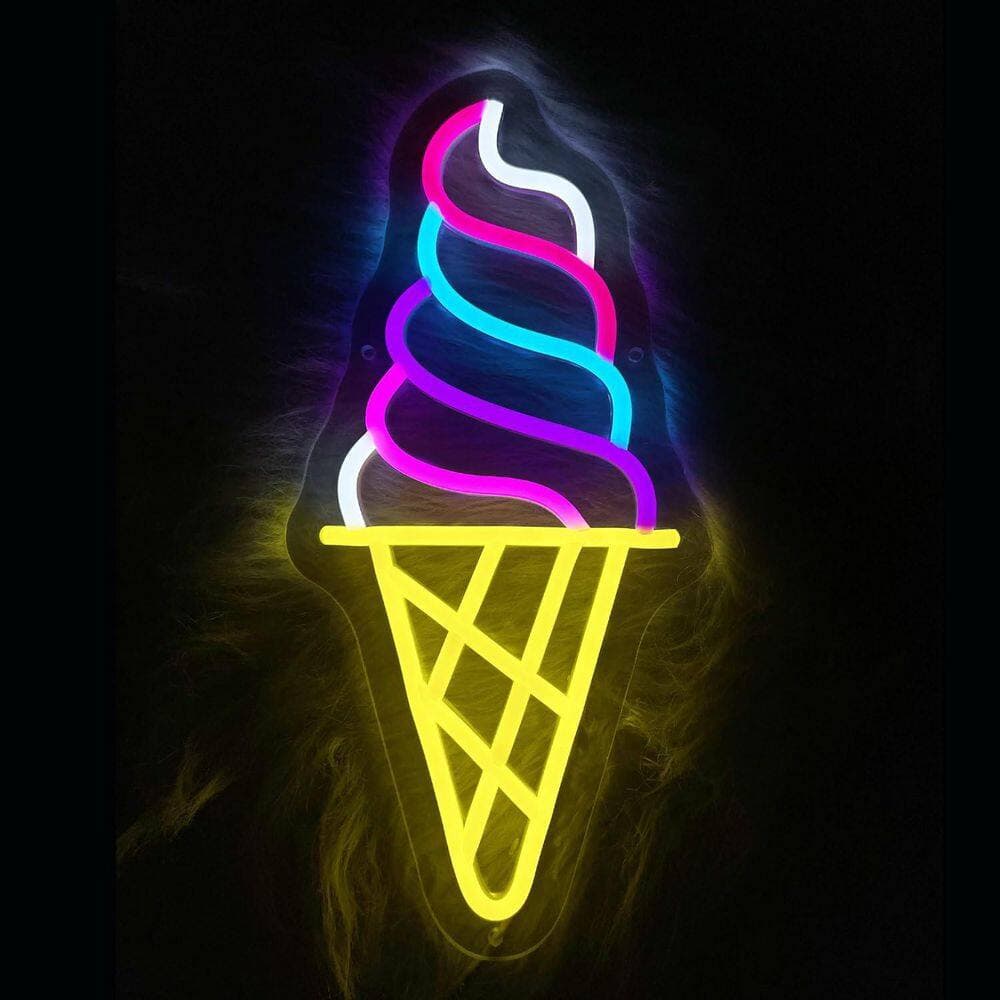 Afoxsos Ice Cream Open Shop Neon Sign USB Powered Acrylic LED Light Adjustable Brightness for Bar Snack Cafe Decor (2)