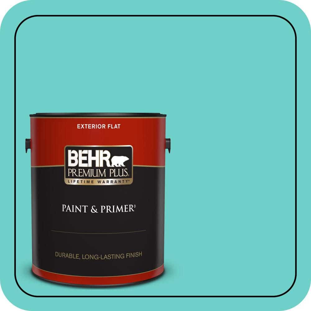 BEHR PREMIUM PLUS 1 gal. #P450-4 Hidden Sea Glass Flat Exterior Paint & Primer