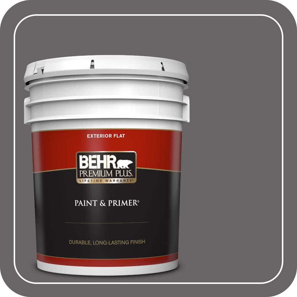 BEHR PREMIUM PLUS 5 gal. #PPU17-19 Arabian Veil Flat Exterior Paint & Primer