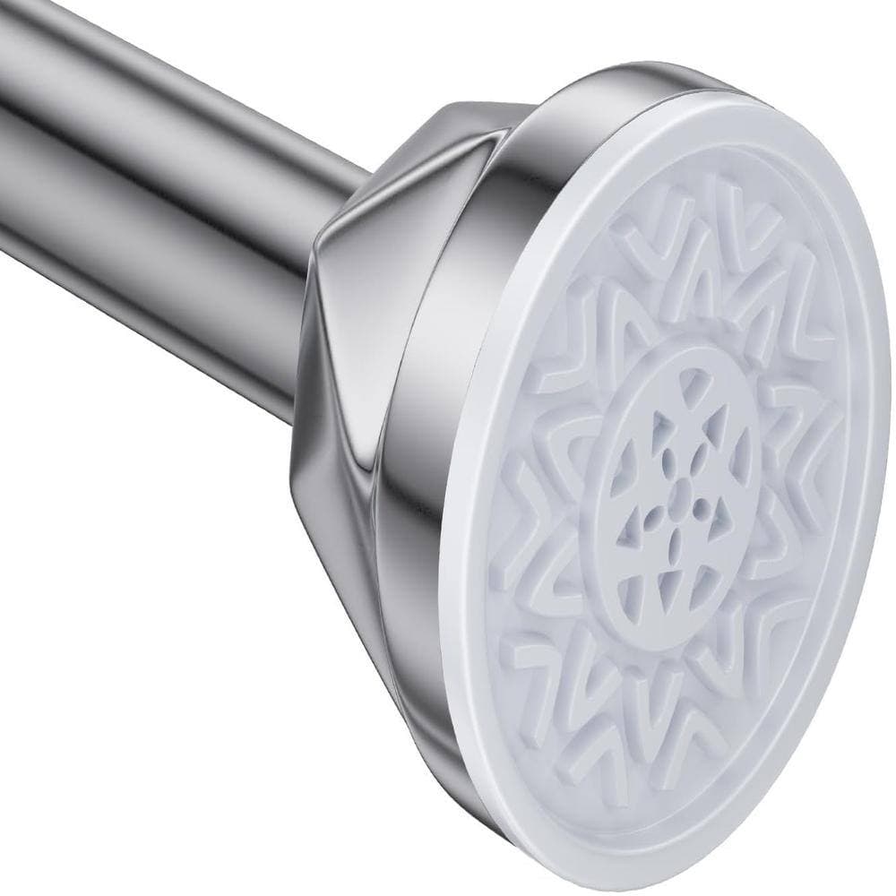 Unbranded Tension Shower Curtain Rod Adjustable 27-80 in. No Drilling Rustproof Premium Spring Steel Rod Silver (1)