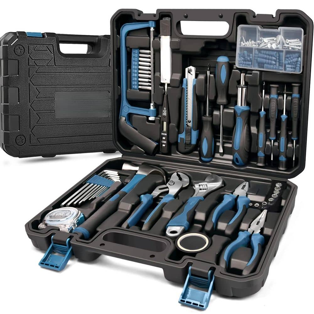 Laybus 148-Piece Home Tool Kit, Household Basic Portable Hand Repair Tool Set with Case, Ratcheting Screwdriver, Hex Key (1)