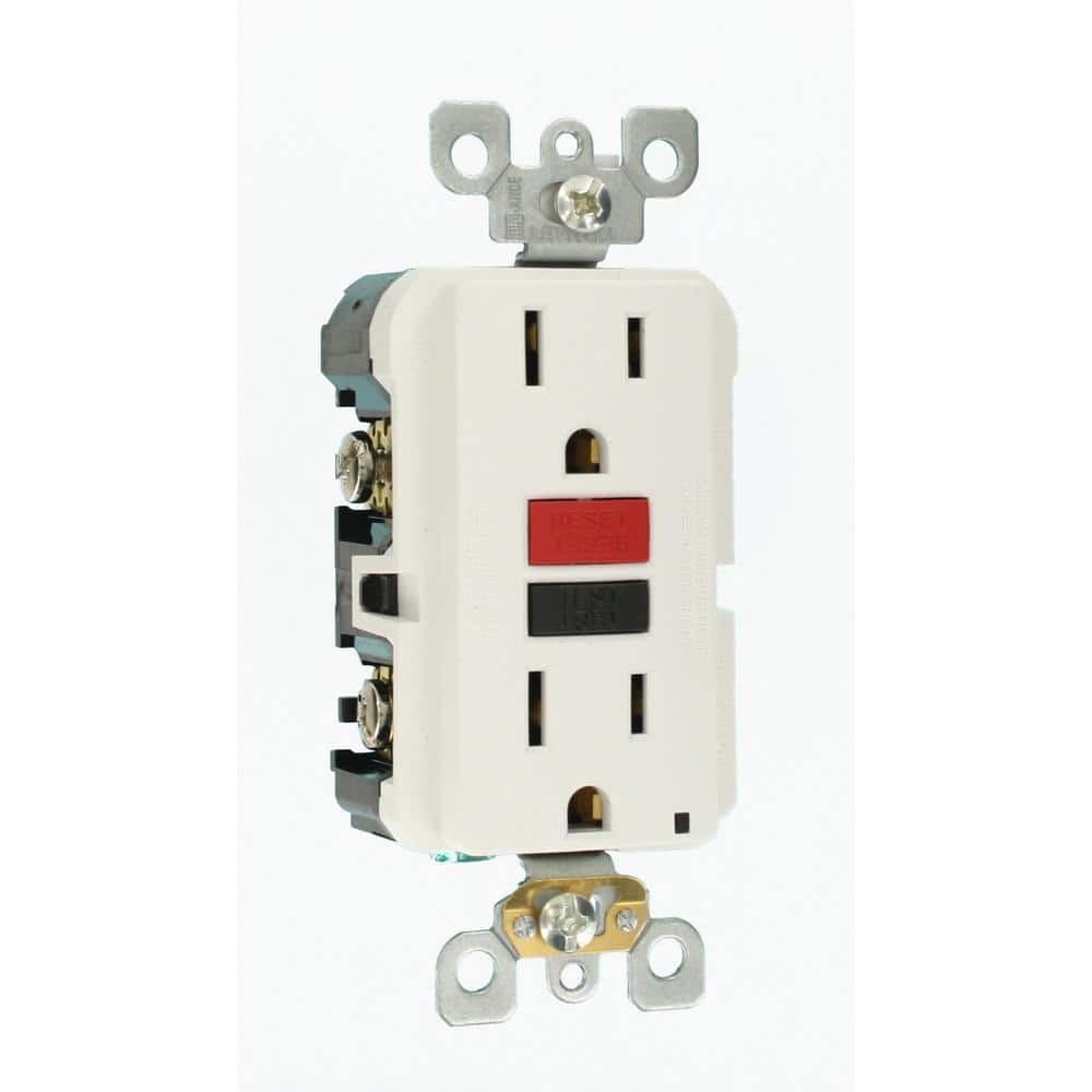 Leviton 15 Amp Self-Test SmartlockPro Slim Duplex GFCI Outlet, White GFNT1-RW (4)