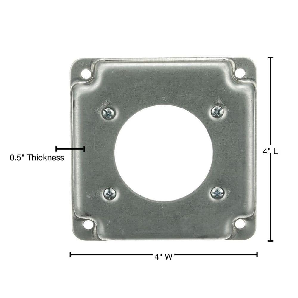 Steel City 1/2 in. Raised 4in. Square Cover For 30 or 50 Amp Receptacle (RS13-10R) (4)