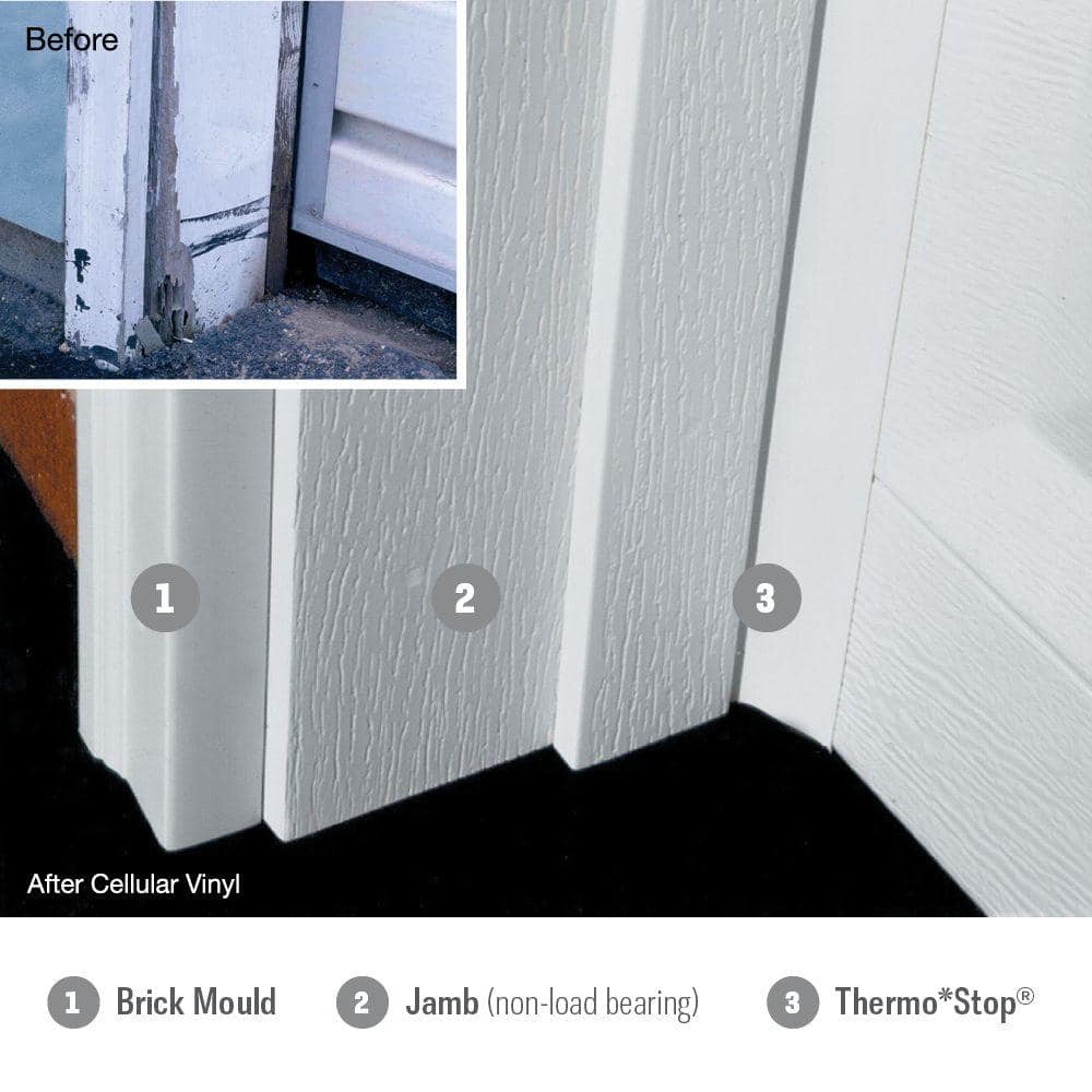 Unbranded 2149 7/16 in. x 2 in. x 108 in. PVC Sandstone Garage Door Stop Molding (2)