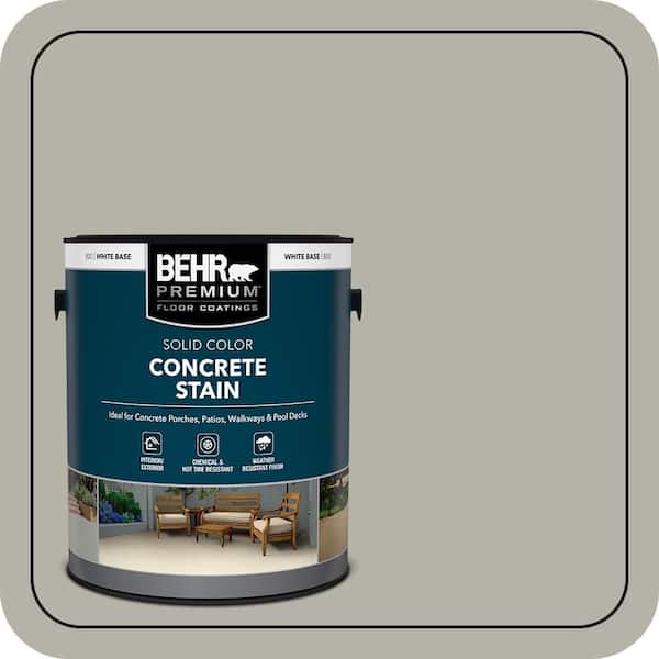 BEHR PREMIUM 1 gal. #PFC-67 Mossy Gray Solid Color Flat Interior/Exterior Concrete Stain (2)