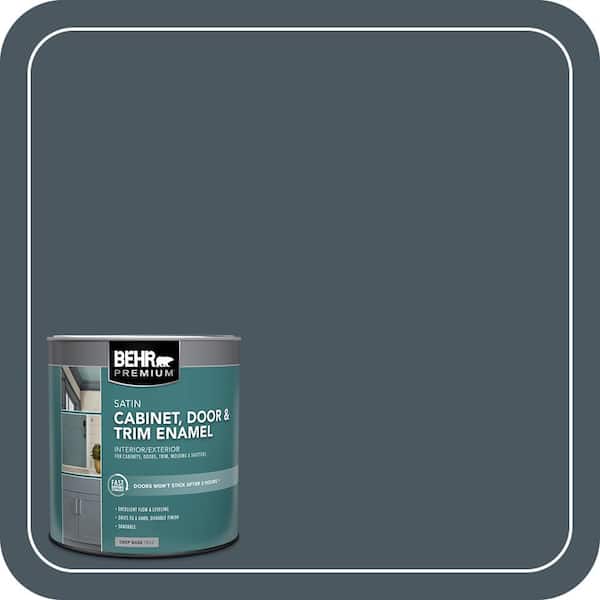 BEHR PREMIUM 1 qt. #S470-7 Undersea Satin Enamel Interior/Exterior Cabinet, Door & Trim Paint (2)