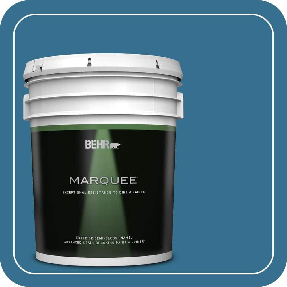 BEHR MARQUEE 5 gal. #M490-6 Living Stream Semi-Gloss Enamel Exterior Paint & Primer