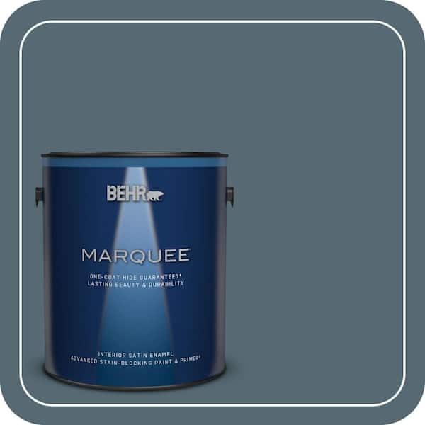 BEHR MARQUEE 1 gal. #540F-6 Distance Satin Enamel Interior Paint & Primer (2)