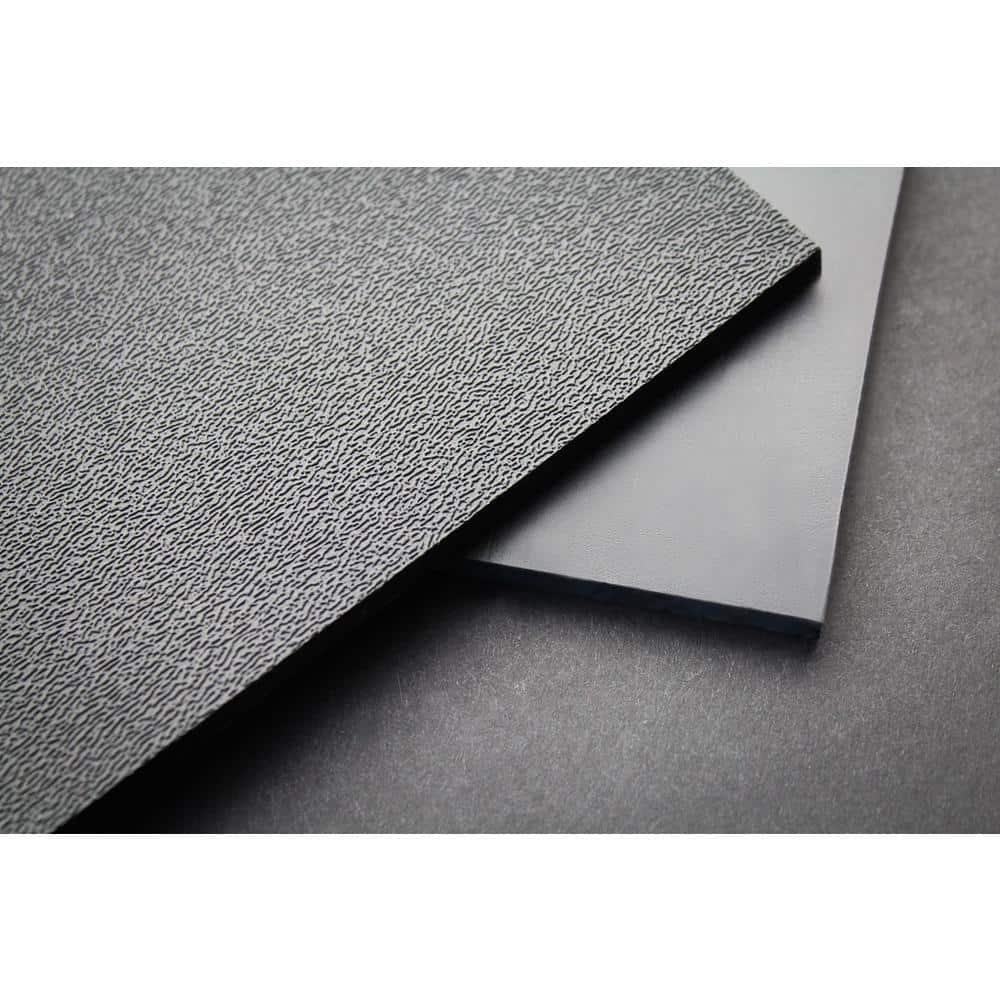 POLYMERSHAPES 18 in. x 24 in. x 0.093 in. Black Textured Waterproof Plastic ABS Sheet (3)