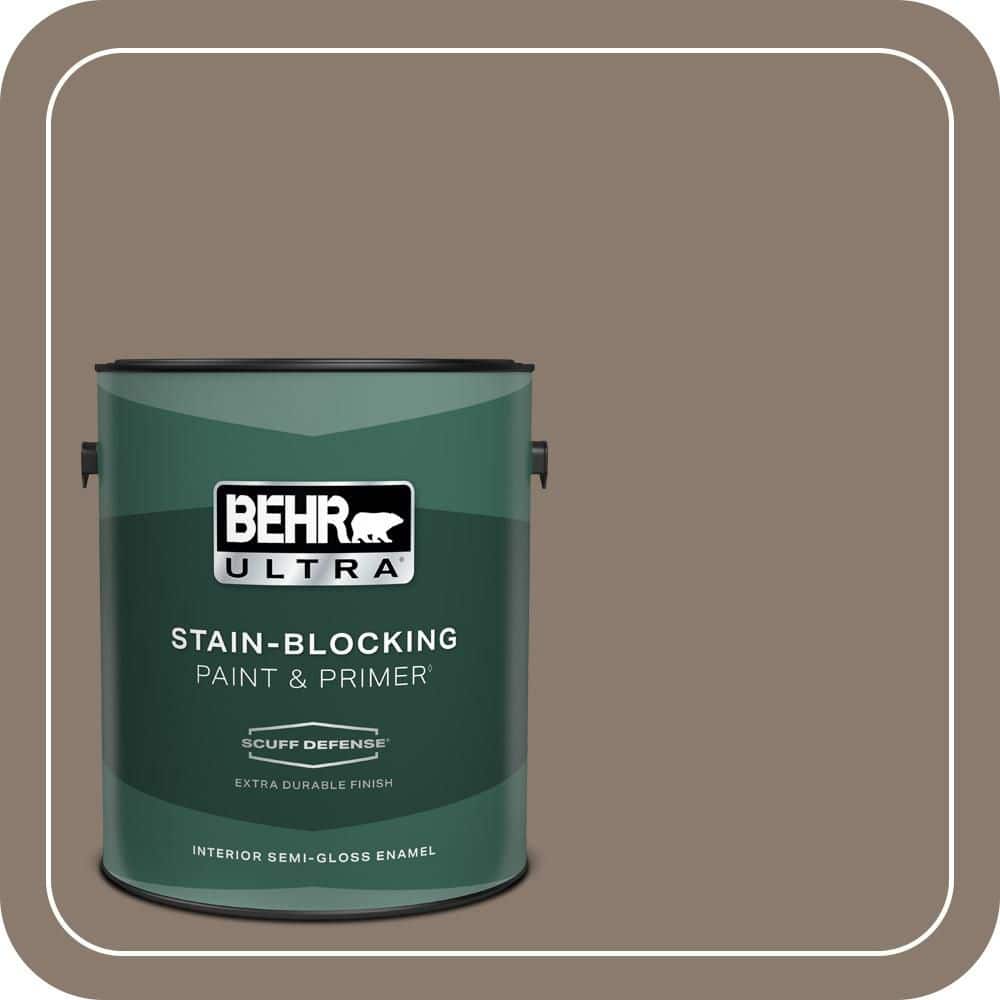 BEHR ULTRA 1 gal. #T18-07 Road Less Travelled Extra Durable Semi-Gloss Enamel Interior Paint & Primer
