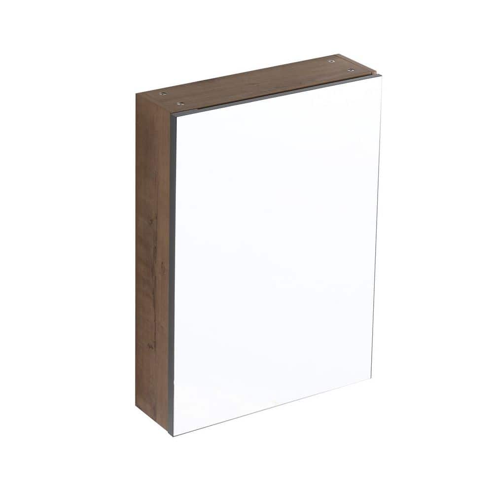 Buruis 24 in. W x 24 in. H Wavy Round Wood Framed Wall Bathroom Vanity Mirror in Natural for Bathroom, Living Room (1)