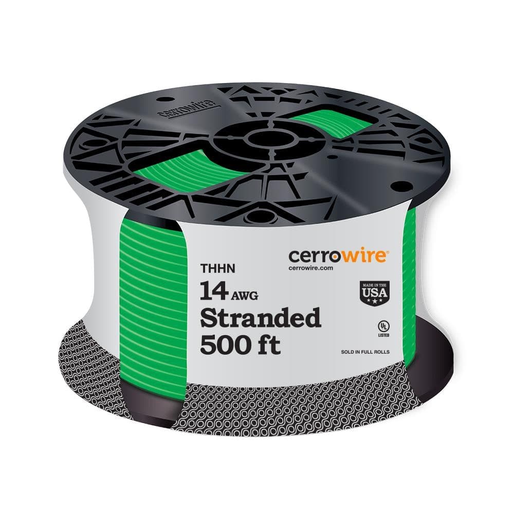 Cerrowire 500 ft. 14 Gauge Green Stranded Copper THHN Wire (1)