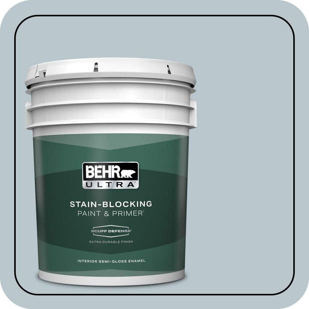 BEHR ULTRA 5 gal. #N480-2 Flowing Breeze Extra Durable Semi-Gloss Enamel Interior Paint & Primer