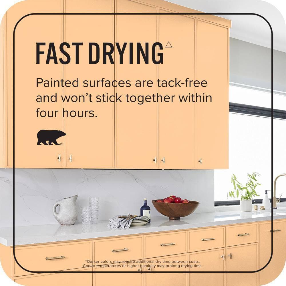 BEHR PREMIUM PLUS #280B-4 Apricot Light Enamel Interior Stain-Blocking Paint and Primer (3)