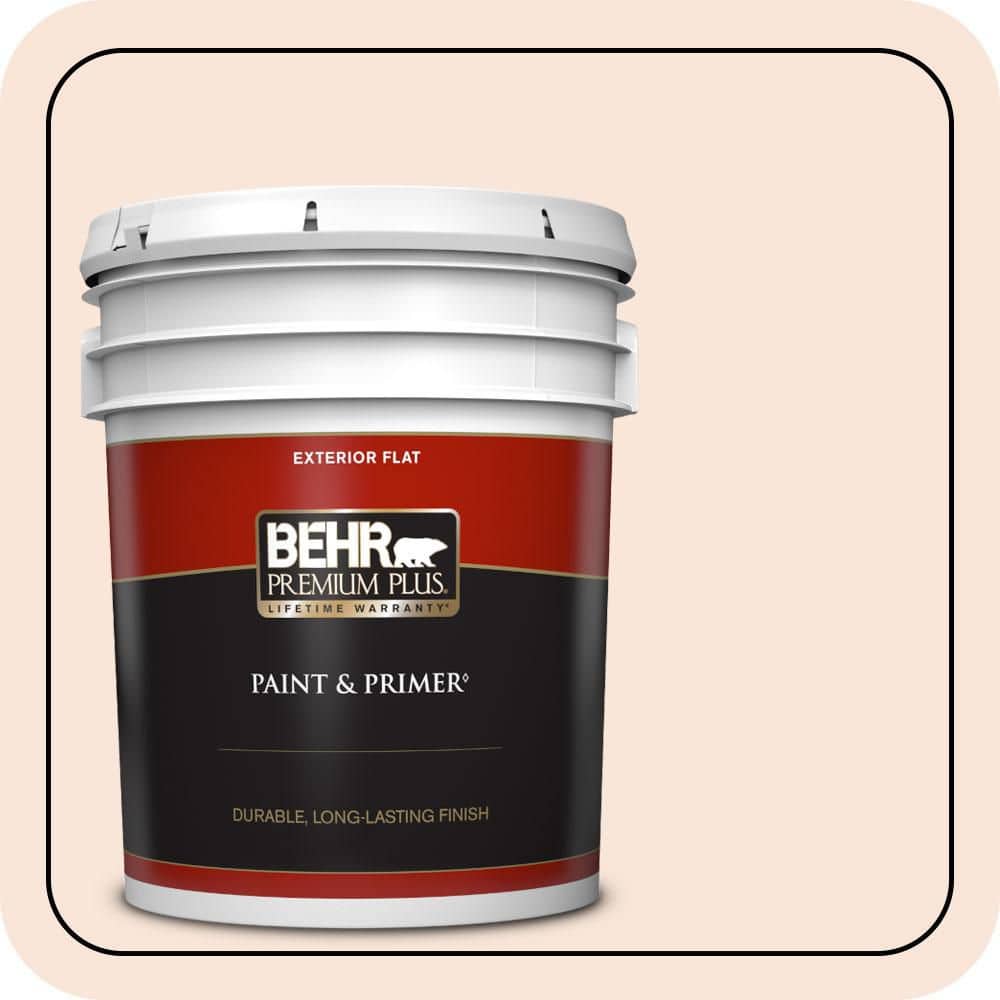 BEHR PREMIUM PLUS 5 gal. #RD-W04 Illuminated Flat Exterior Paint & Primer