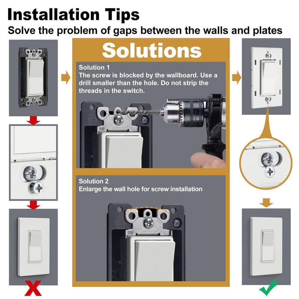 BIBIVIS 10 Pack 4.69" x 4.73" 2-Gang USWP4 Off White Series Screwless Blank Plate Plastic Wall Plate for Light Switch Dimmer USB (3)