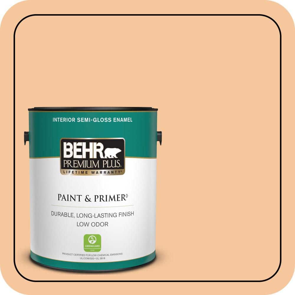 BEHR PREMIUM PLUS 1 gal. #M230-4 Cactus Blooms Semi-Gloss Enamel Low Odor Interior Paint & Primer
