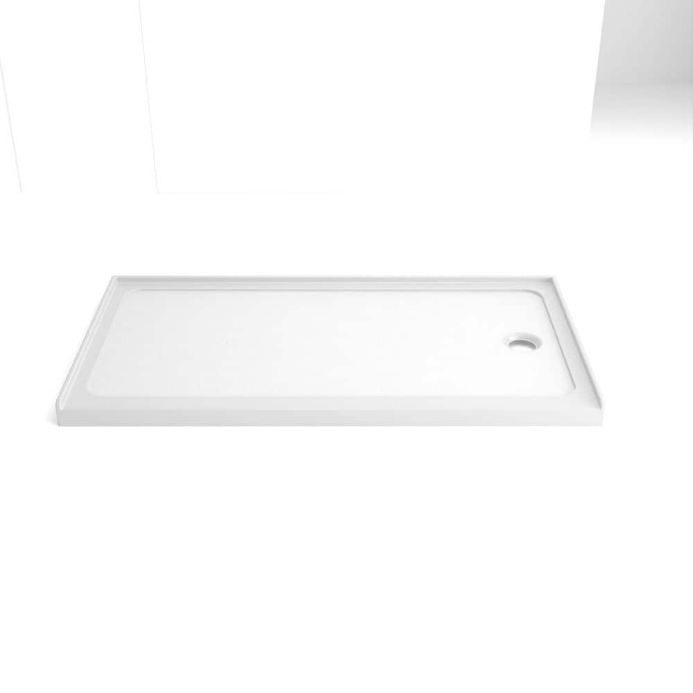 Boosicavelly 60 in. L x 32 in. W Alcove Shower Pan Base with Right Drain (1)