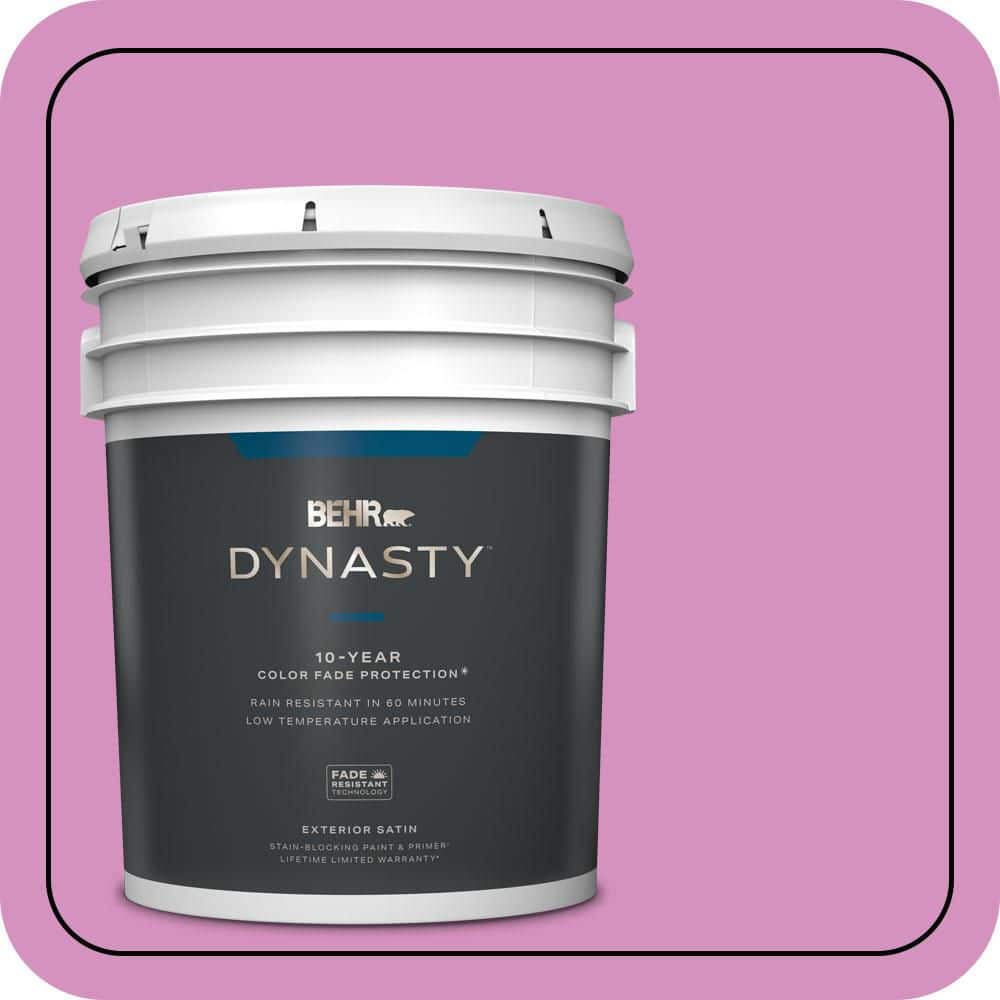 BEHR DYNASTY 5 gal. #680B-4 Pressed Flower Satin Enamel Exterior Stain-Blocking Paint & Primer