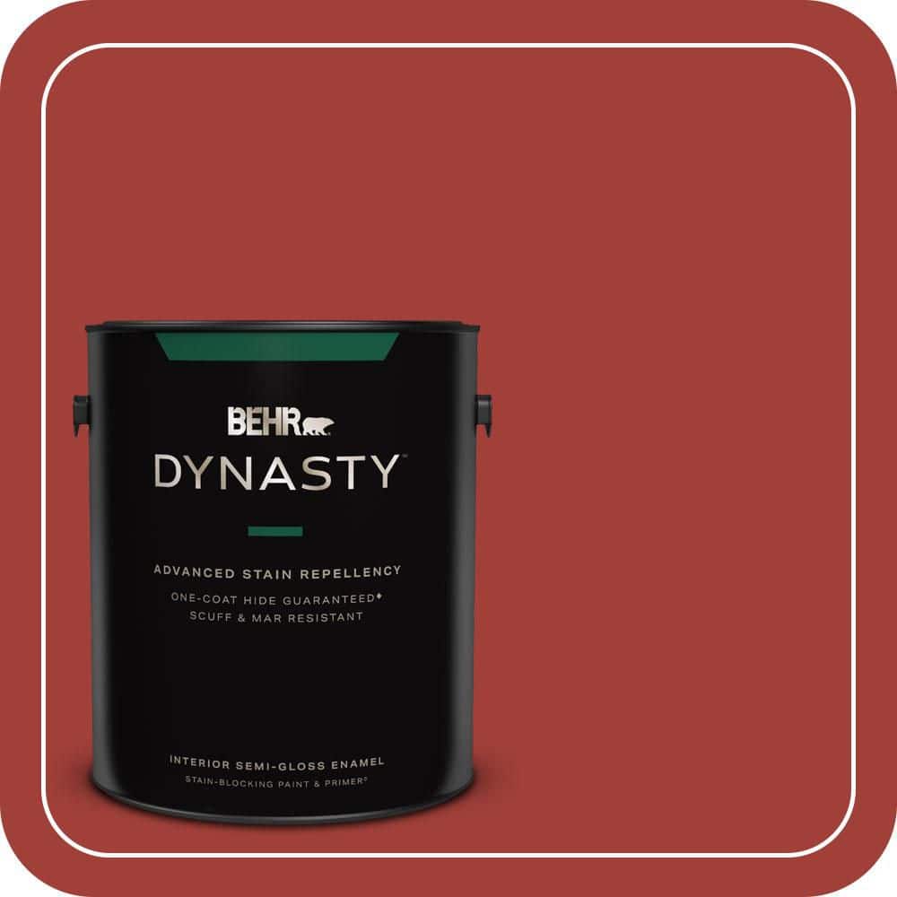 BEHR DYNASTY 1 gal. #PPU2-16 Fire Cracker Semi-Gloss Enamel Interior Stain-Blocking Paint & Primer
