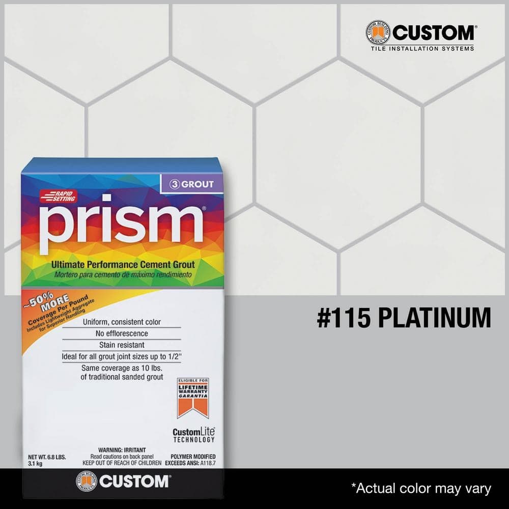 Custom Building Products Prism #115 Platinum 17 lb. Ultimate Performance Rapid Setting Grout (3)