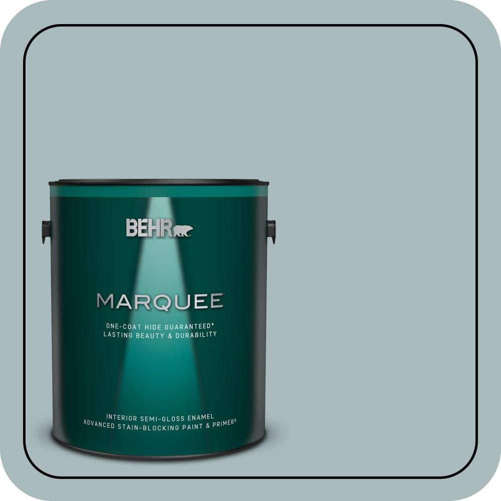 BEHR MARQUEE 1 gal. #MQ6-04 Gray Wool One-Coat Hide Semi-Gloss Enamel Interior Paint & Primer