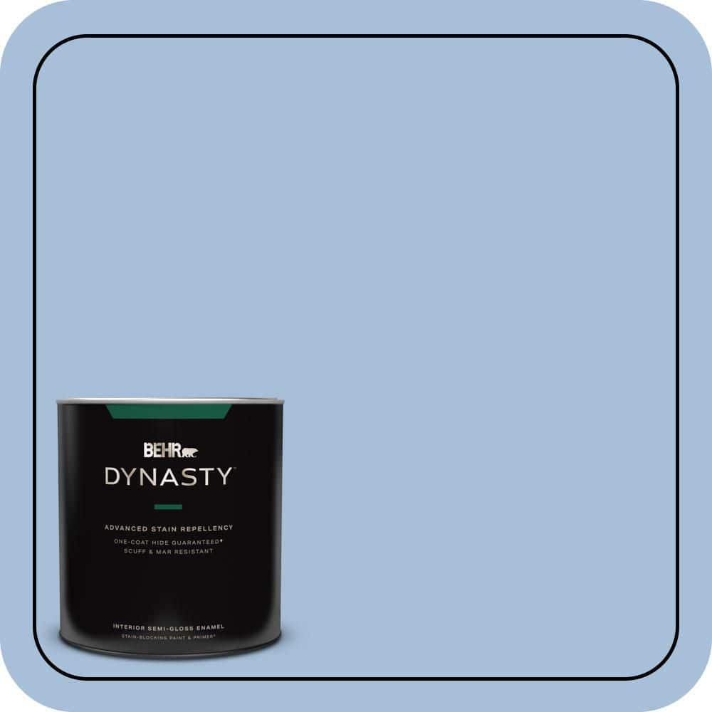 BEHR DYNASTY 1 qt. #580D-4 Skysail Blue Semi-Gloss Enamel Interior Stain-Blocking Paint & Primer