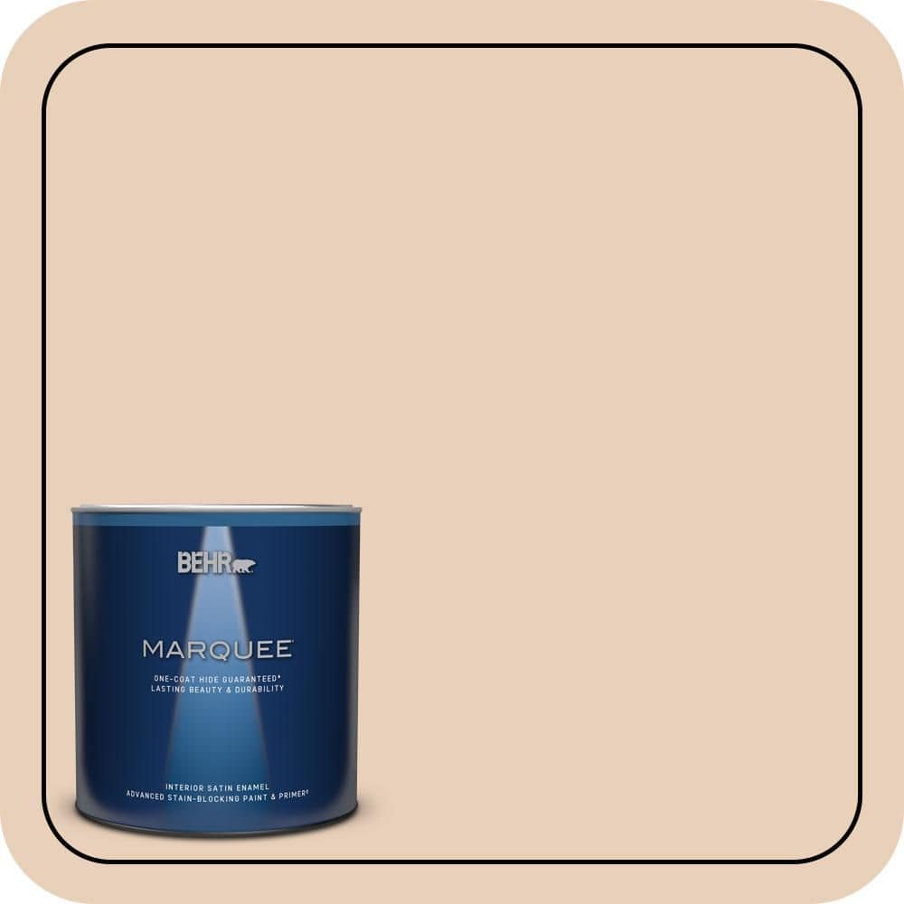 BEHR MARQUEE 1 qt. #S230-1 Buff Tone Satin Enamel Interior Paint & Primer