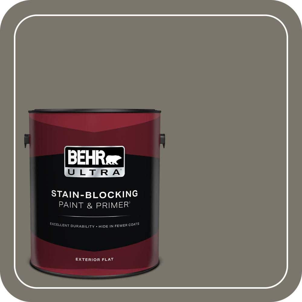 BEHR ULTRA 1 gal. #PPU24-06 Slippery Shale Flat Exterior Paint & Primer